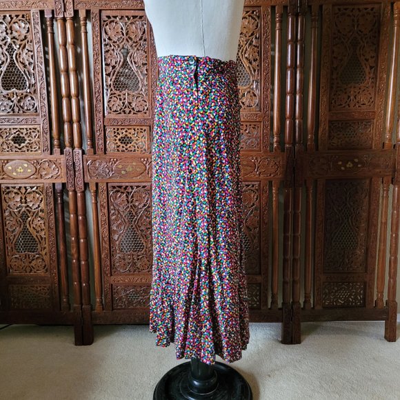 1980s Liz Claiborne Rainbow Colorful Confetti Skirt Set - Picture 13 of 16